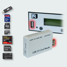 USB leespoort met cardreader - duplicator 3u 19 inch kast duplicatie blu ray cd dvd recordables vijf branders harddisk usb aansluiting